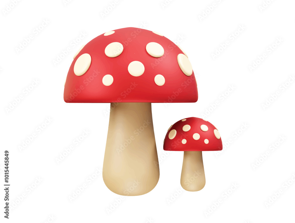 Mushroom food icon 3d rendering illustration Mushroom food icon 3d rendering illustration