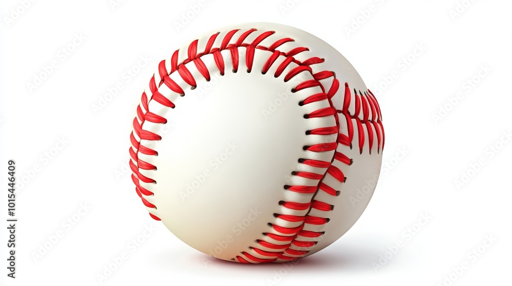 Realistic softball illustration with red seam, isolated on white. Symbol of tournament or championship, team league skin ball. Realistic softball illustration with red seam, isolated on white. Symbol of tournament or championship, team league skin ball.