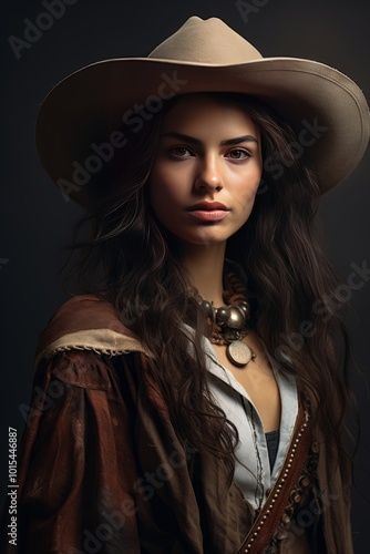 Cowgirl in Wild West Style