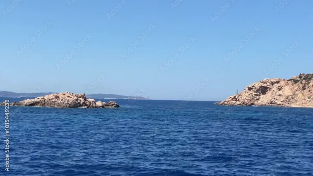 Ocean, sea rocky island. Slow Motion video Ocean, sea rocky island. Slow Motion video