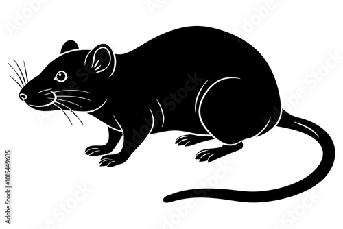 Cute Rat silhouette minimalistic vector art illustration