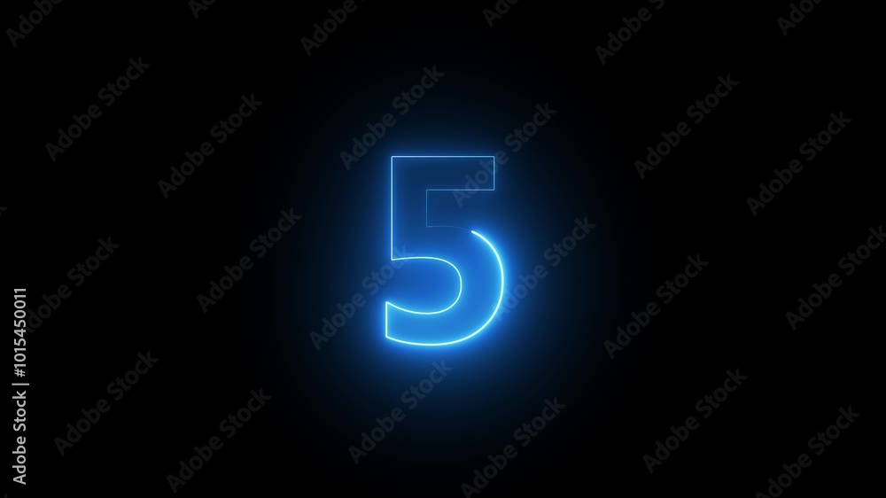 top ten countdown, neon light numbers from 0 to 5, laser ray appears on black background Neon bright glowing countdown timer Neon 5 s Countdown Clean top ten countdown, neon light numbers from 0 to 5, laser ray appears on black background Neon bright glowing countdown timer Neon 5 s Countdown Clean
