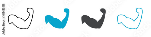 arm flex icon set vector art