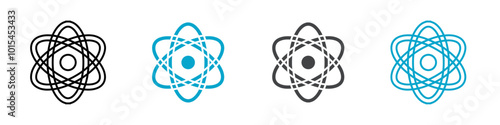 atom icon set vector art