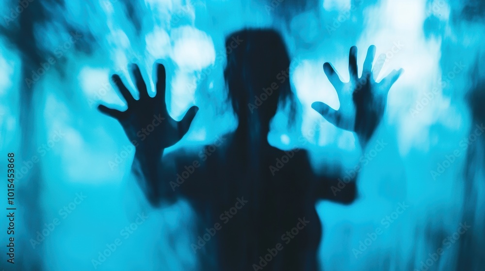 Scaring blurred female figure. Halloween theme. Scaring blurred female figure. Halloween theme.