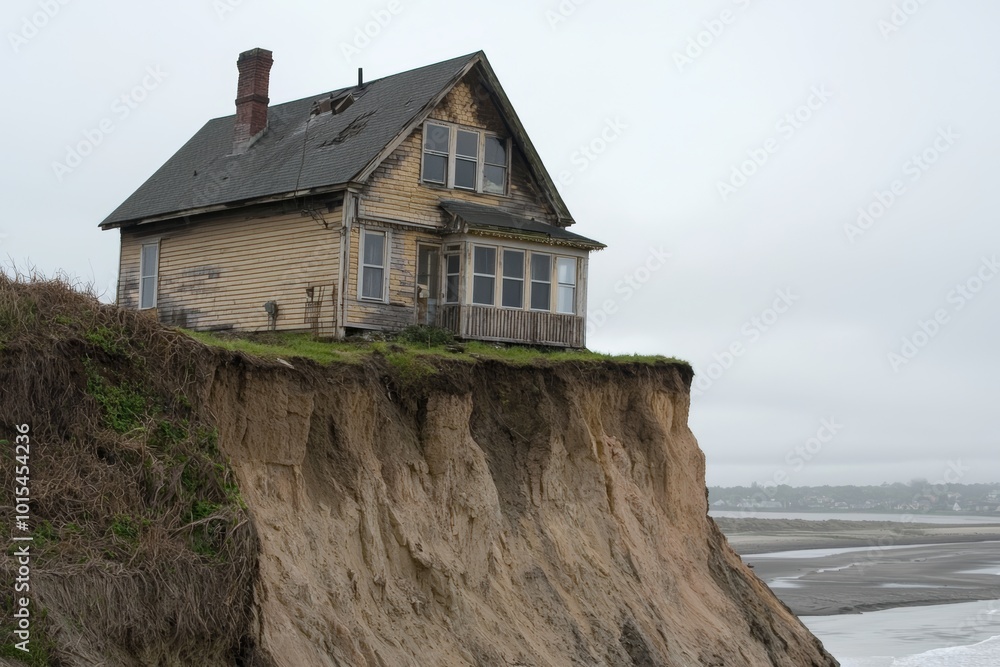 House Teetering on Cliff Edge After Erosion from Heavy Rain Urgently Needs Stabilization to Prevent Collapse Coastal Home Risk Management House Teetering on Cliff Edge After Erosion from Heavy Rain Urgently Needs Stabilization to Prevent Collapse Coastal Home Risk Management