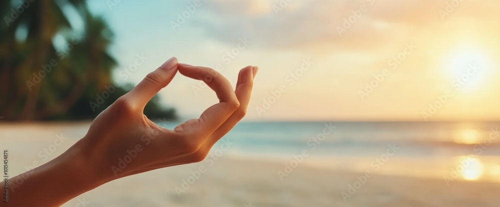 Embracing Serenity Mindfulness and Connection with Nature at Sunset on the Beach Embracing Serenity Mindfulness and Connection with Nature at Sunset on the Beach