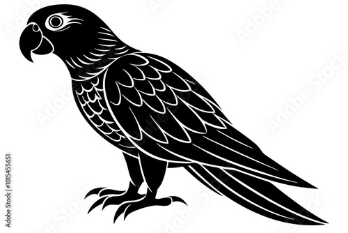 Cute Parrot silhouette minimalistic vector art illustration  photo