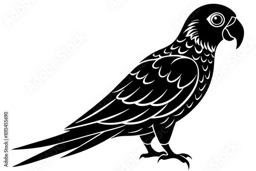 Cute Parrot silhouette minimalistic vector art illustration  photo