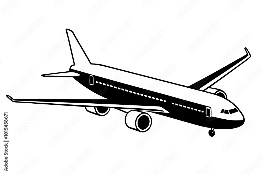 Cute Plane silhouette minimalistic vector art illustration Cute Plane silhouette minimalistic vector art illustration