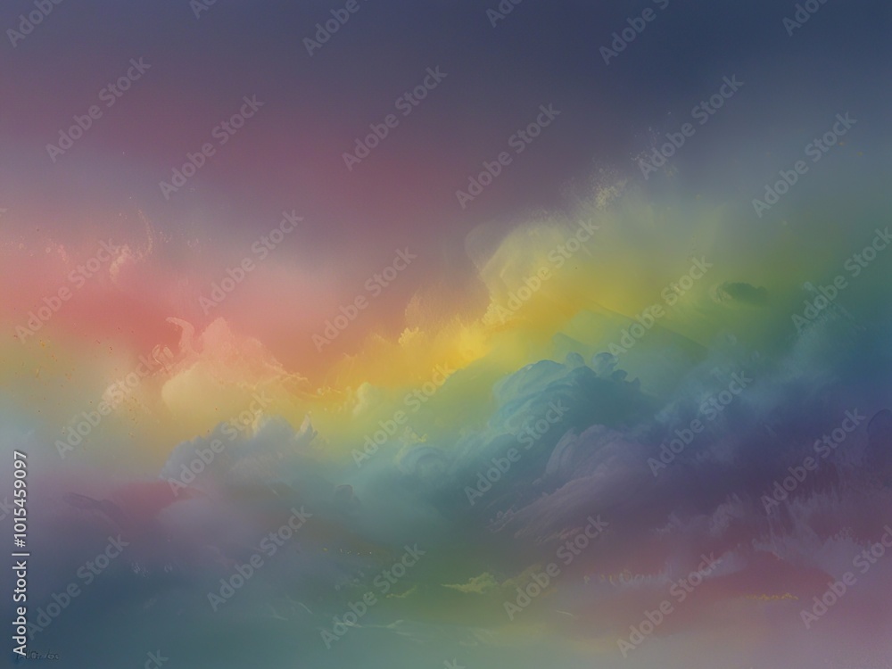 Naklejka premium rainbow and clouds