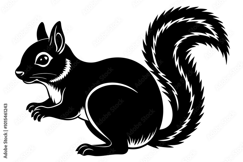 Cute Squirrel silhouette minimalistic vector art illustration Cute Squirrel silhouette minimalistic vector art illustration