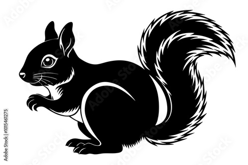  Cute Squirrel silhouette minimalistic vector art illustration