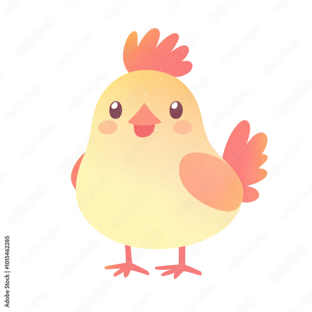 Cute cartoon chicken character with cheerful expression isolated on a white background, transparent background. Cute cartoon chicken character with cheerful expression isolated on a white background, transparent background.