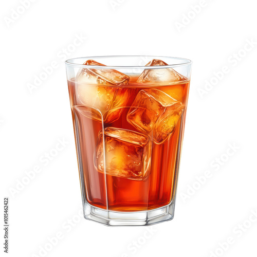 Wallpaper Mural Refreshing drink with ice cubes in glass, isolated on a white background, transparent background. Torontodigital.ca