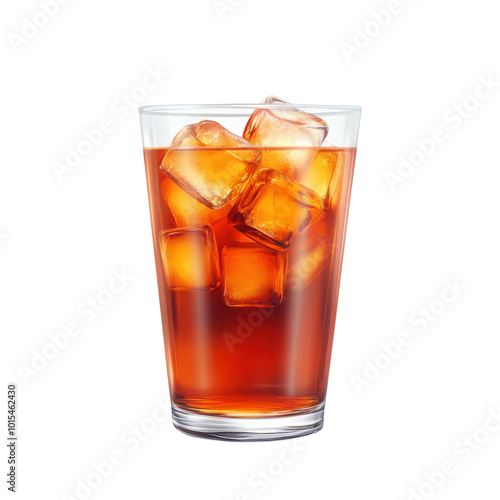 Wallpaper Mural Refreshing iced tea with ice cubes in clear glass isolated on a white background, transparent background. Torontodigital.ca
