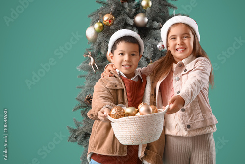 Cute little children with C...