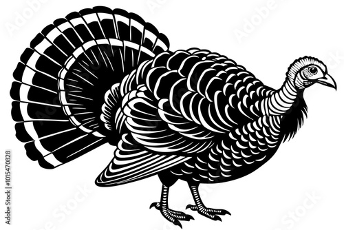  Cute Turkey silhouette minimalistic vector art illustration  photo