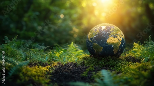 concept of world environment day featuring a lush globe surrounded by verdant nature symbolizing ecofriendliness and global awareness with a bright and inviting atmosphere promoting sustainability