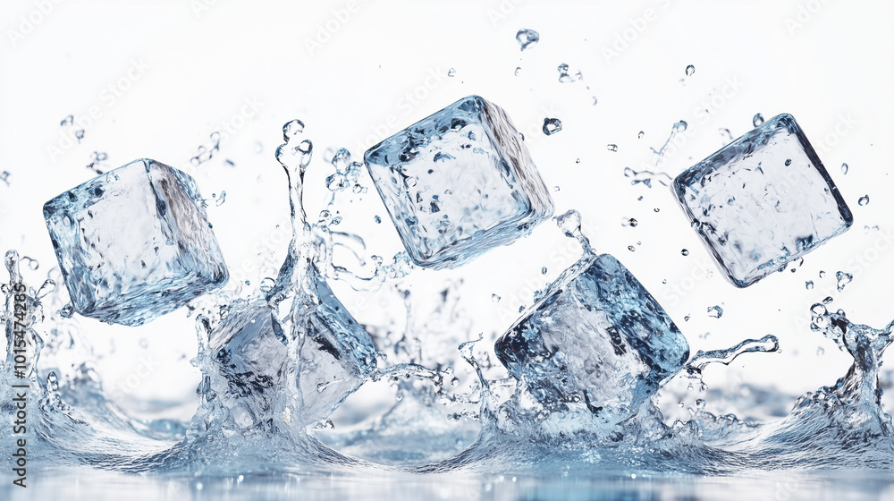 Abstract artistic background, texture for design and text. Square ice cubes and water splashes. Abstract artistic background, texture for design and text. Square ice cubes and water splashes.