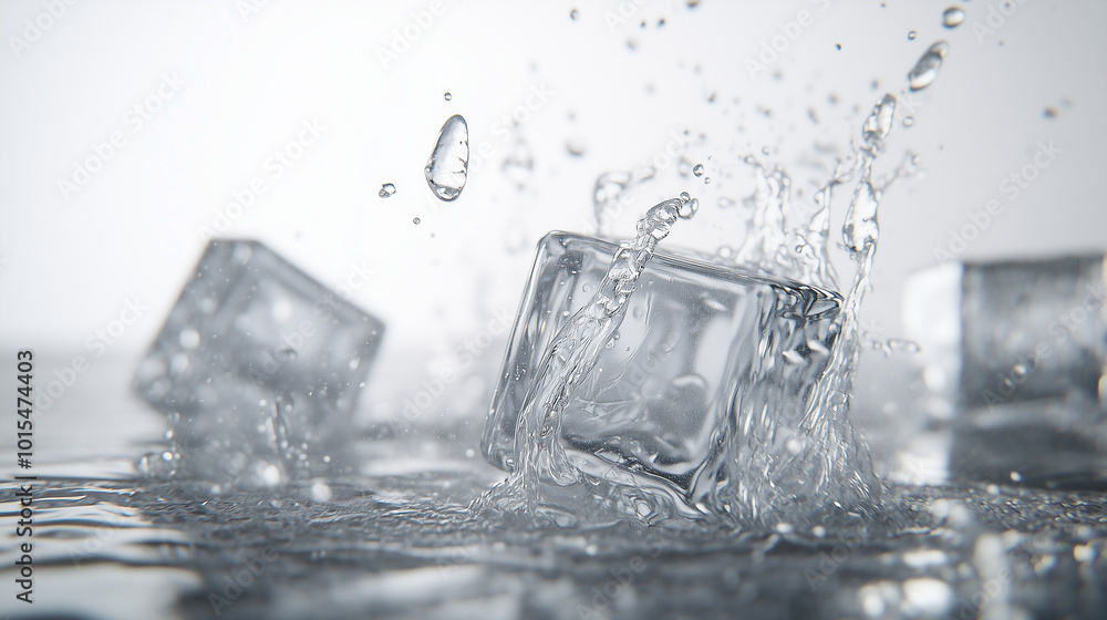 Abstract artistic background, texture for design and text. Square ice cubes and water splashes. Abstract artistic background, texture for design and text. Square ice cubes and water splashes.