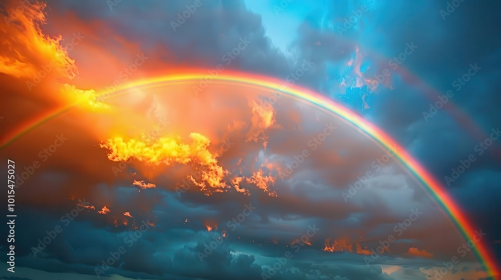 A rainbow appearing after a storm, hopeful and vibrant, Nature, Bright hues, Photograph, Natures promise A rainbow appearing after a storm, hopeful and vibrant, Nature, Bright hues, Photograph, Natures promise