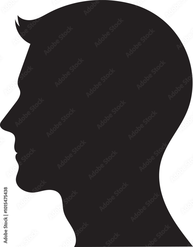 Side man head silhouette vector style in white background Side man head silhouette vector style in white background