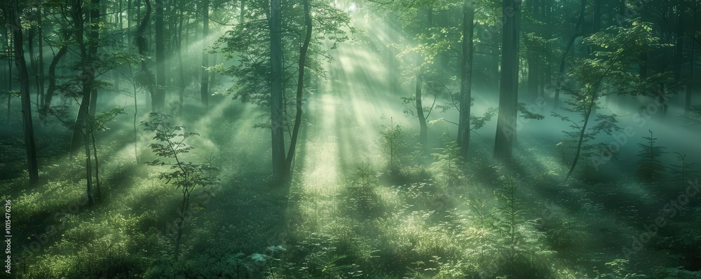 Gentle mist rising from a forest floor, ethereal and quiet, Nature, Soft greens, Photograph, Mystical morning Gentle mist rising from a forest floor, ethereal and quiet, Nature, Soft greens, Photograph, Mystical morning