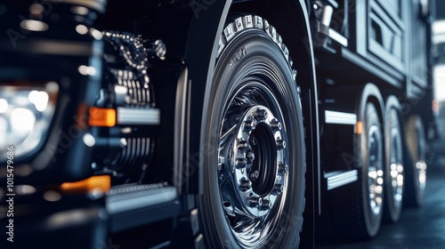 Close-up view of powerful diesel engine truck pistons showcasing robust mechanics engineering craftsmanship and automotive performance excellence