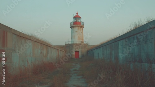 lighthouse by the ocean at ...