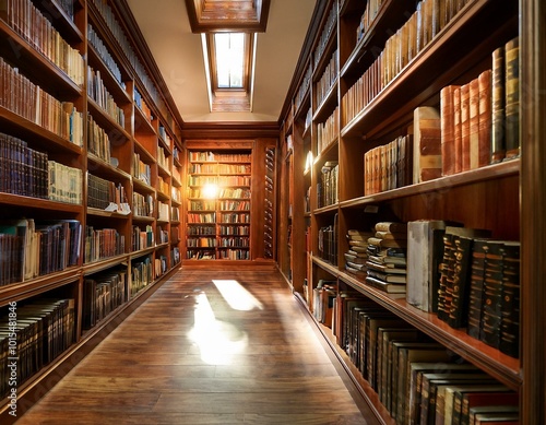 library with many books neatly on the shelf