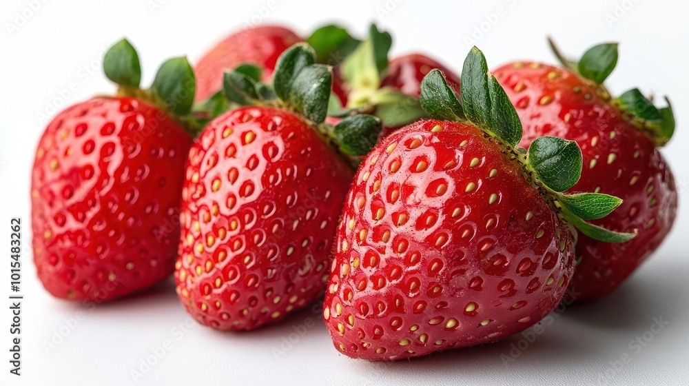 fresh strawberries isolated on a white background showcasing their vibrant red color and natural shine evoking a sense of freshness and healthfulness in a simple composition fresh strawberries isolated on a white background showcasing their vibrant red color and natural shine evoking a sense of freshness and healthfulness in a simple composition