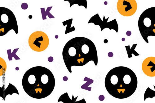 Halloween Vector Pattern silhouette vector art illustration