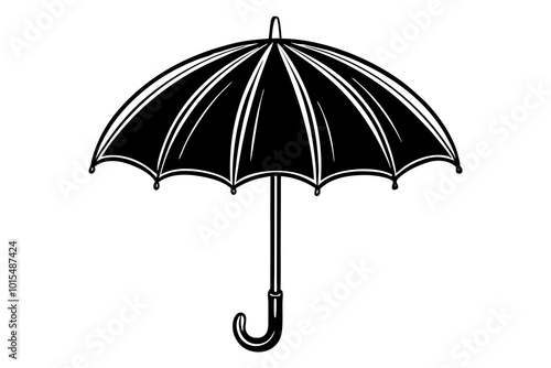  Beautiful Umbrella silhouette minimalistic vector art illustration photo