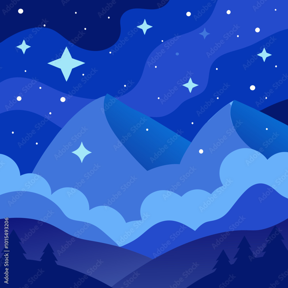 Beautiful starry night sky vector illustration Beautiful starry night sky vector illustration