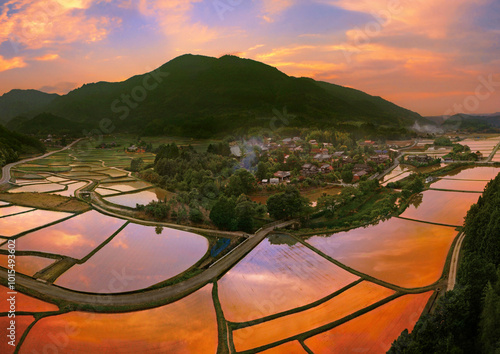 田染荘夕景