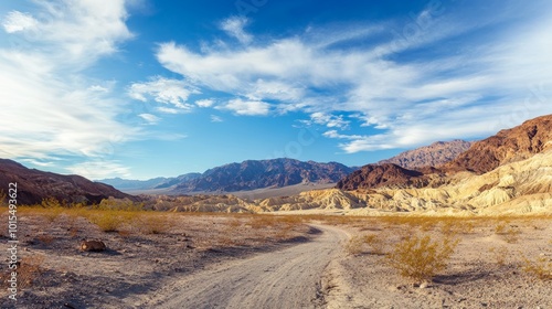 Vast Expanses of Arid Beauty in Death Valley National Park Nevada - Captivating Desert Landscape Panoramic View of Nature's Wonders and Unique Terrain