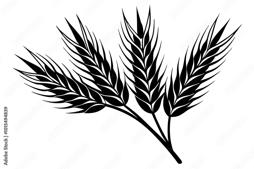 Wheat silhouette minimalistic vector art illustration Wheat silhouette minimalistic vector art illustration