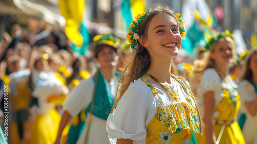 Festive Whit Monday Parade: A Colorful Celebration of Tradition and Joy in Luxembourg's Heart photo