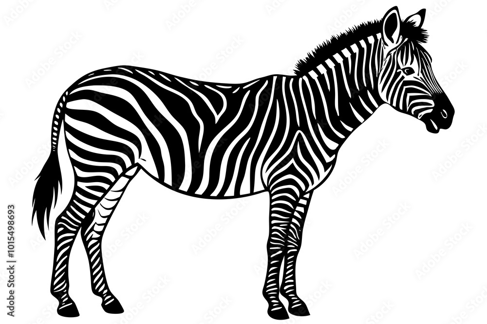 Fototapeta premium Cute Zebra silhouette minimalistic vector art illustration