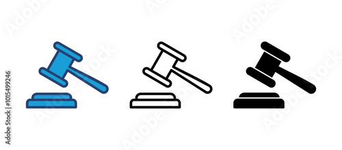 Gavel icon vector. judge gavel icon vector. law icon vector. auction hammer