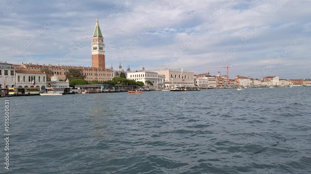 San Marco square and tower in Venice seen from the Dorsoduro sestiere San Marco square and tower in Venice seen from the Dorsoduro sestiere