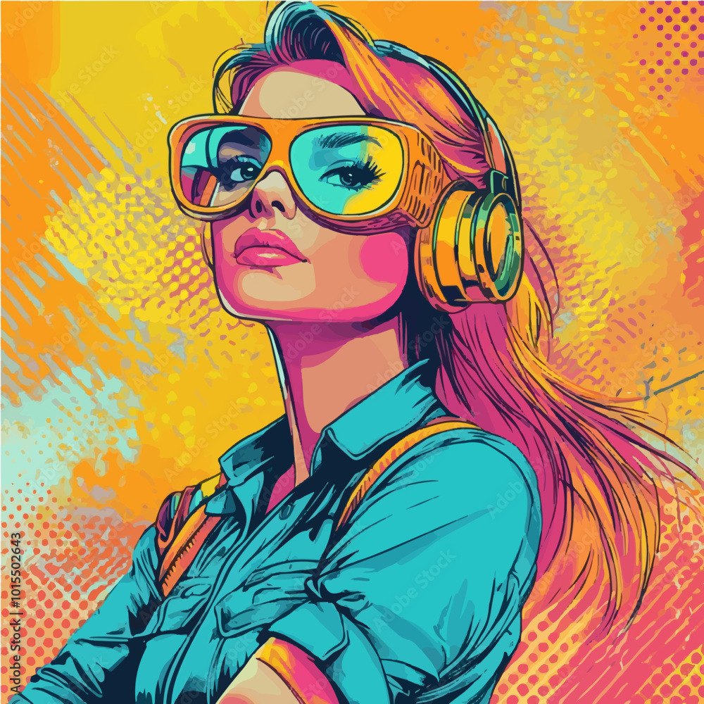 Pop-art style engineer girl with a confident pose. Perfect for career, technology, or empowerment-related designs in a fun, vibrant style. Pop-art style engineer girl with a confident pose. Perfect for career, technology, or empowerment-related designs in a fun, vibrant style.
