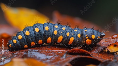 this A velvet worm’s camouflage helping it blend into the forest floor leaf litter. photo