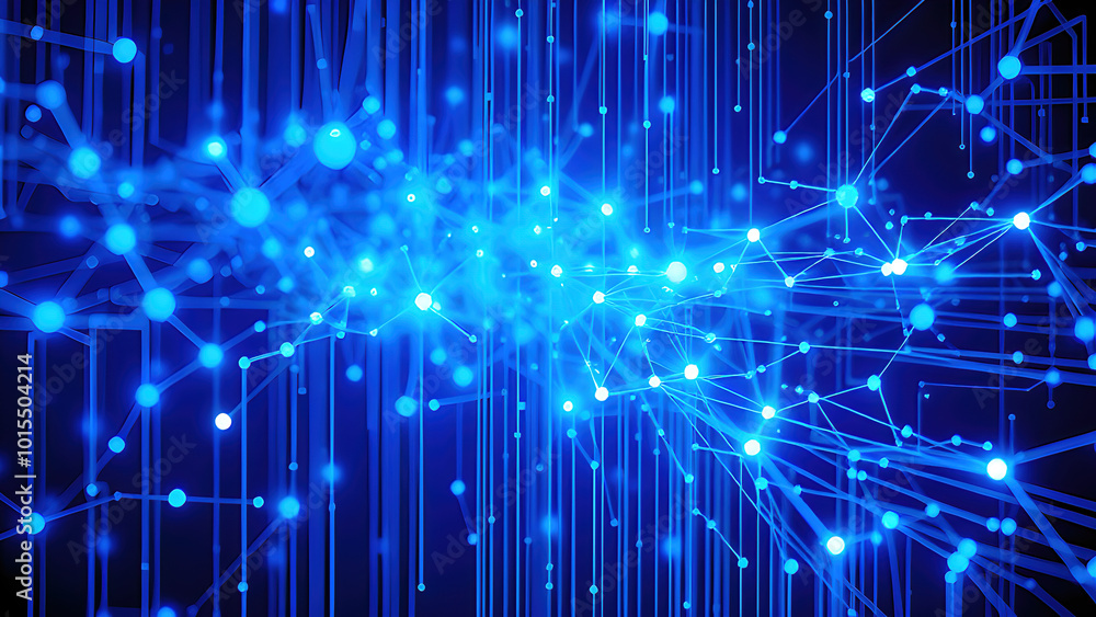 Digital Oasis: A Futuristic Blue Network Dreamscape Background - Landscape Digital Oasis: A Futuristic Blue Network Dreamscape Background - Landscape