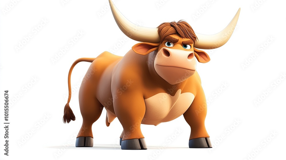 Fototapeta premium big buff bull with well defined muscles.