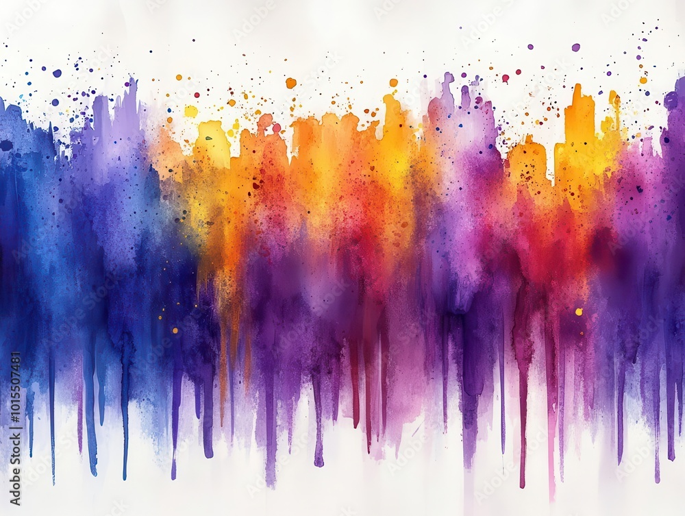 Fototapeta premium mardi gras-themed digital watercolor background bursting with vibrant colors and abstract splashes, capturing the festive spirit and joy of celebration, perfect for invitations or creative designs