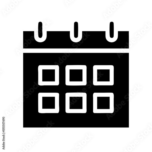 calendar icon for web silhouette vector art illustration