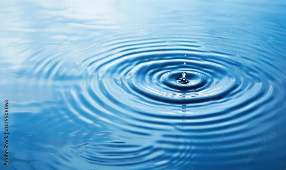 Water ripple effect from a droplet on a calm blue surface. Abstract liquid background for design and print. Water ripple effect from a droplet on a calm blue surface. Abstract liquid background for design and print.