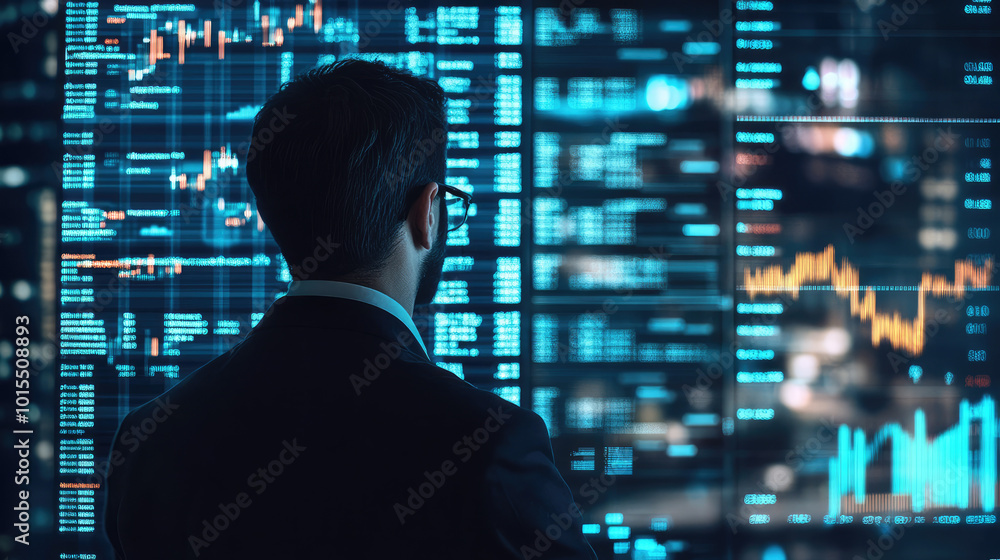 the picture of the data analysis staff watching the trend of the stock markets around the world the picture of the data analysis staff watching the trend of the stock markets around the world
